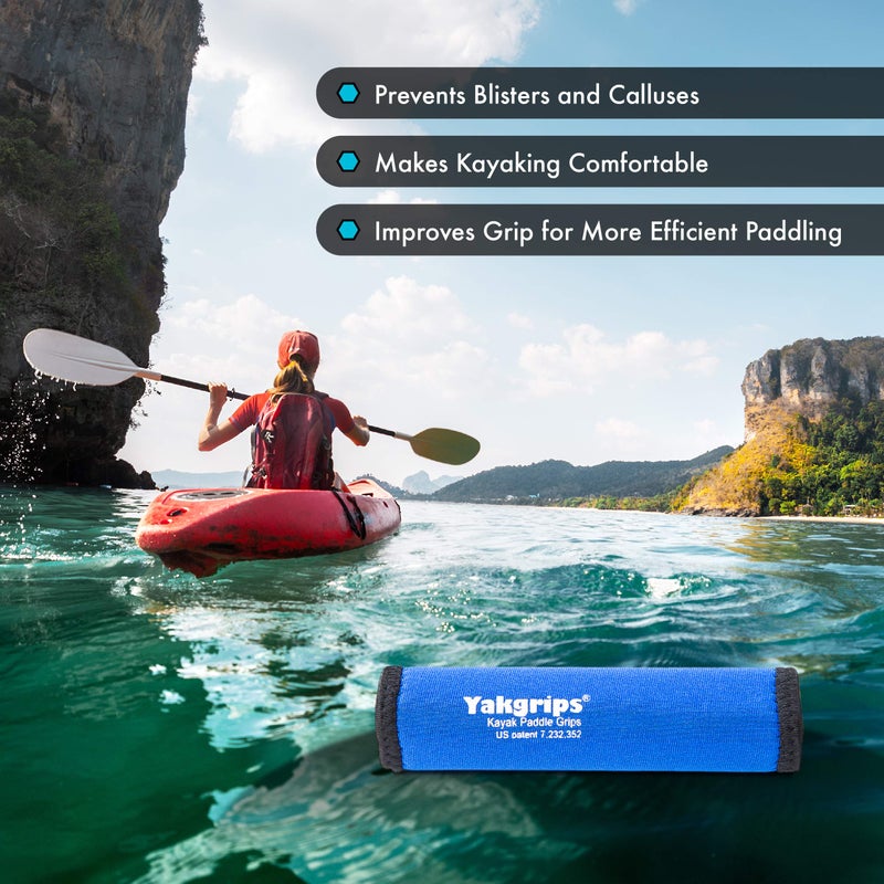 Yakgrips Takeapart Kayak Paddle Grips, No-Slip, Prevents Blisters (Blue) - Cascade Creek - Image 4